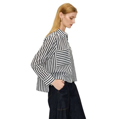 Veronika Maine Cotton Rayon Stripe Shirt